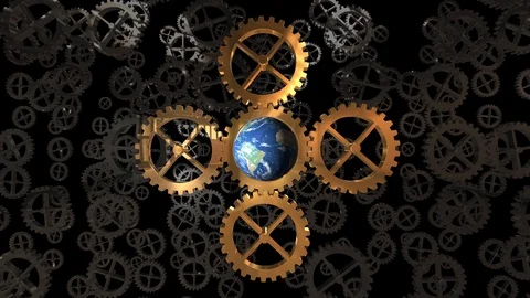 Seamless looping animation of cogwheels or gears Stock Footage 106146716