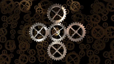 Seamless looping animation of cogwheels or gears Stock Footage 106147102