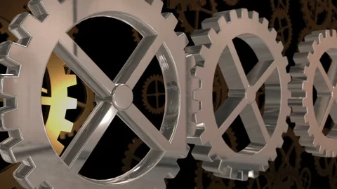 Seamless looping animation of cogwheels or gears Video stock 106148056