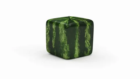 Seamless Looping Animation of Cube Watermelon on white background Stock Footage 70661034