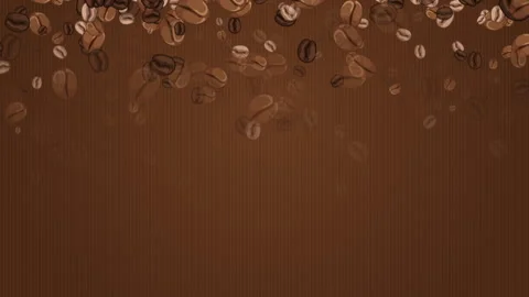 Seamless looping animation of drawn coffee beans falling Video stock 254407302