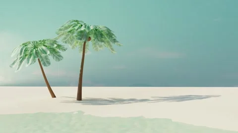 Seamless looping animation of empty summer tropical beach with coconut palms Video stock 277112602