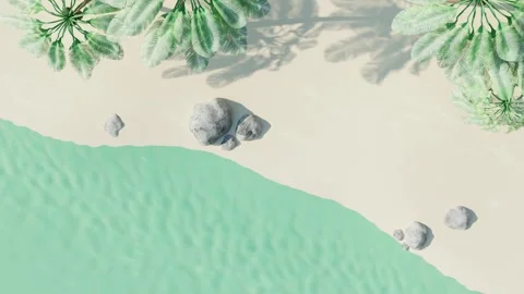 Seamless looping animation of empty summer tropical island with coconut palms Video stock 279551878