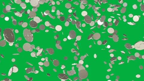 Seamless looping animation of falling dollar coins Stock Footage 107723747