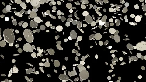 Seamless looping animation of falling dollar coins Stock Footage 107723757