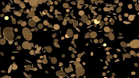 Seamless looping animation of falling dollar coins Video stock 107723976