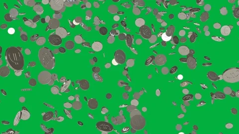 Seamless looping animation of falling euro coins Stock Footage 107724738