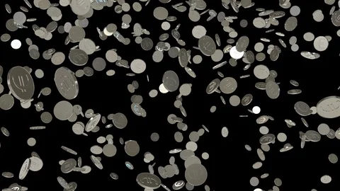Seamless looping animation of falling euro coins Stock Footage 107724744