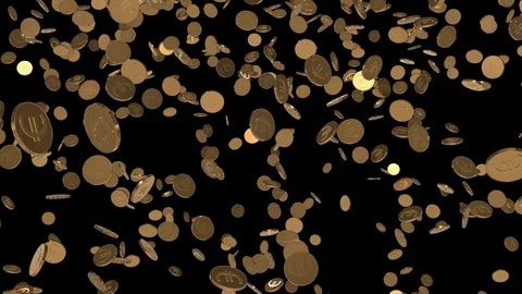 Seamless looping animation of falling euro coins Video stock 107724986