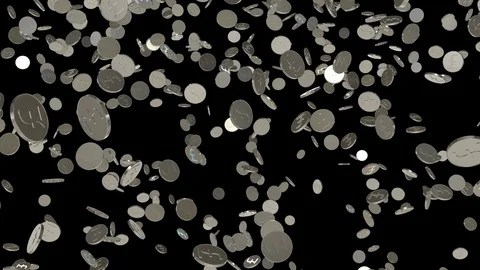 Seamless looping animation of falling pound coins Video stock 107724436