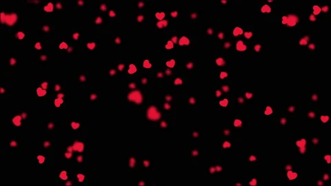 Seamless looping animation of falling red hearts Video stock 87382174