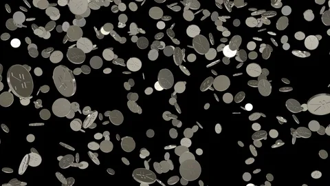 Seamless looping animation of falling yen / yuan coins Video stock 107725340