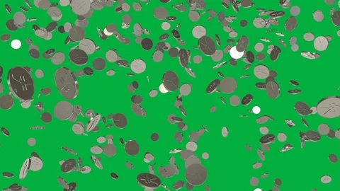 Seamless looping animation of falling yen / yuan coins Video stock 107725384