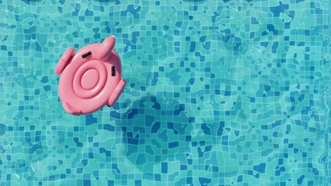 Seamless looping animation of flamingo float in swimming pool Video stock 279551882