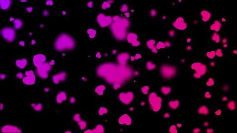 Seamless looping animation of flying red and purple hearts Video stock 128113591
