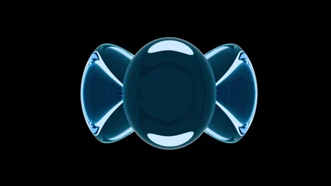 Seamless looping animation of a morphing blue abstract object isolated on black Stock Footage 347884752