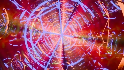 Seamless looping animation of neon shapes Stock Footage 256798344