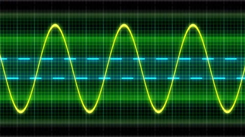 Seamless looping animation oscillogram sine waves Stock Footage 62507592