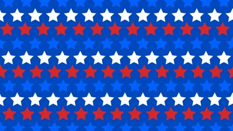 Seamless Looping Animation of Patriotic Red White and Blue Stars on a Dark B Stock Footage 339968747
