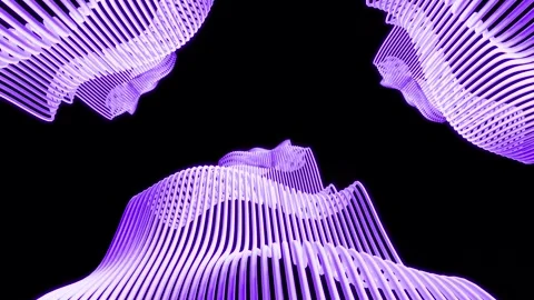 Seamless Looping Animation of Purple Lines Forming a Landscape Stock Footage 314475012