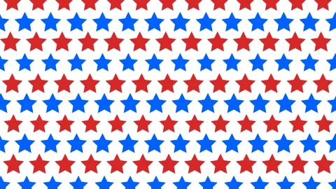 Seamless Looping Animation of Red and Blue Stars on White Background Stock Footage 339968975