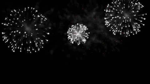Seamless looping animation of red white and blue fireworks Stock Footage