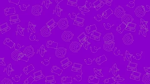 Seamless Looping Animation of Retro Technology Icons. Stock Footage 319219311