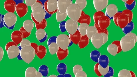 Seamless looping animation of rising red white and blue balloons Stock Footage 106464718