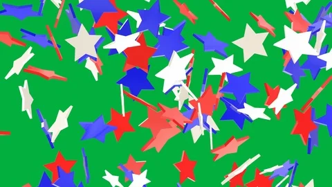 Seamless looping animation of rising red white and blue stars Stock Footage 106466565