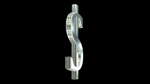 Seamless looping animation of rotating dollar currency symbol Stock Footage 106935077