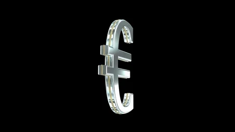 Seamless looping animation of rotating euro currency symbol Stock Footage 106935129