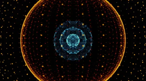Seamless looping animation of a rotating particle and line sphere. Stock Footage 62829390
