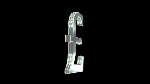 Seamless looping animation of rotating pound currency symbol Stock Footage 106935008