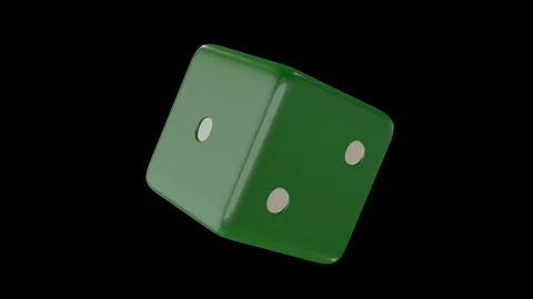 Seamless looping animation of a single revolving dice or die Stock Footage 107080828