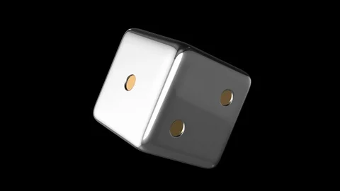 Seamless looping animation of a single revolving dice or die Stock Footage 107080962