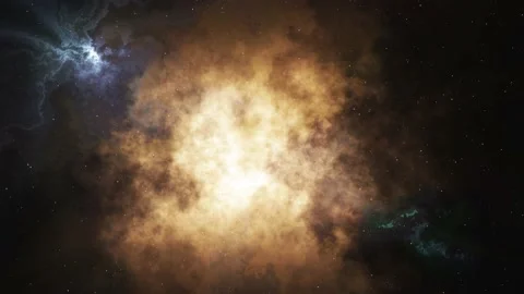 Seamless looping animation of space flight to a beautiful nebula Stock Footage 143371032