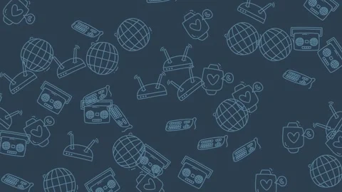 Seamless Looping Animation of Technology and Communication Icons. Stock Footage 319218349