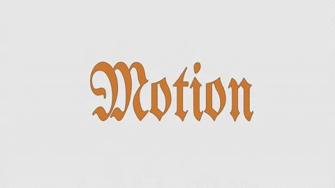 Seamless looping animation text on displaying the word "Motion" in an ornate Stock Footage 319373215