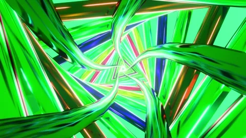 Seamless looping animation traveling through a geometric triangular tunnel Stock Footage 337810067