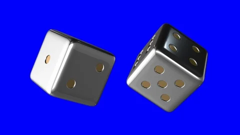 Seamless looping animation of two revolving dice Stock Footage 107080484