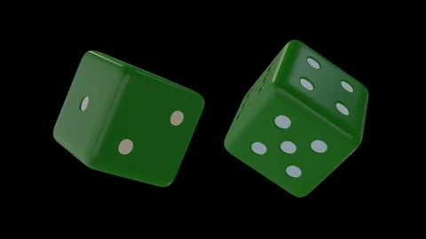 Seamless looping animation of two revolving dice Stock Footage 107080635
