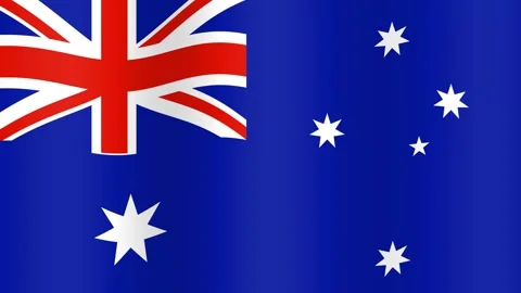 Seamless Looping Animation of Waving National Flag of Australia Stock Footage 344622768