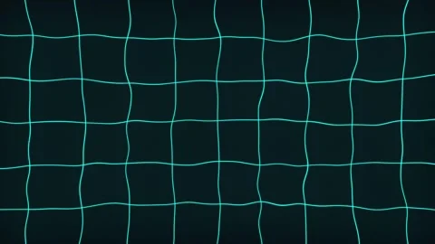 Seamless Looping Animation of a Wavy Cyan Digital Grid on a Dark Background for  Stock-Footage 317754524