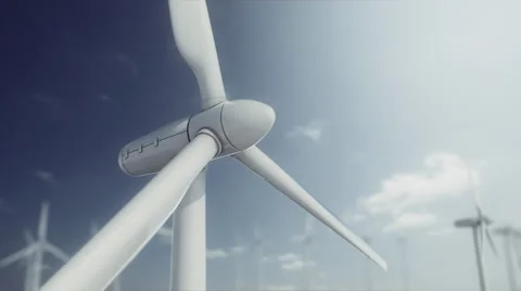 Seamless looping animation of wind turbines spinning 4k Video stock 64742870