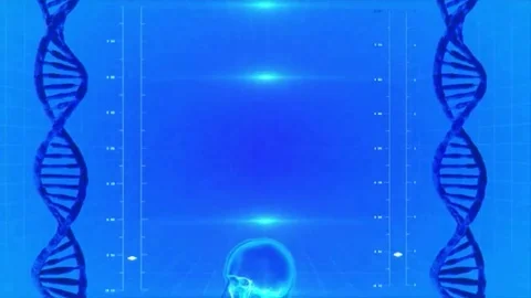 Seamless looping animation of X-Ray of Human skeleton on high tech background Video stock 102717233