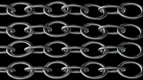 Seamless Looping background animation of rotating chains Stock Footage 107084235