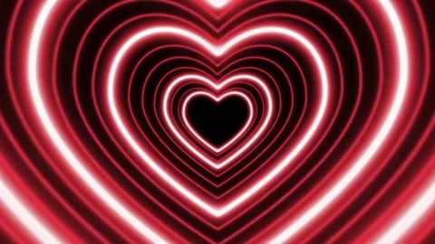 Seamless looping blurred red hearts and glitter motion on clean black background Stock Footage 336562575