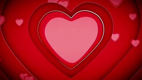 Seamless looping blurred red hearts and glitter motion on clean black background Stock Footage 336562638