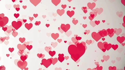 Seamless looping blurred red hearts and glitter motion on clean black background Stock Footage 336562931