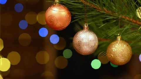 Seamless Looping Christmas Background with Glowing Bokeh Lights Stock Footage 344581585
